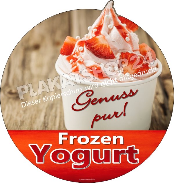 Aufkleber für Frozen Yogurt Werbung