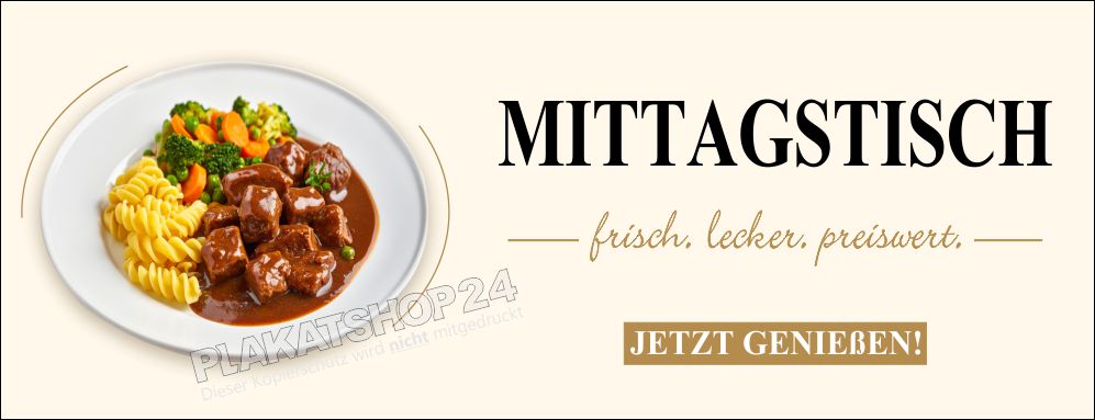 Werbebanner Mittagstisch – Frisch, Lecker, Preiswert | Gastro Banner Querformat