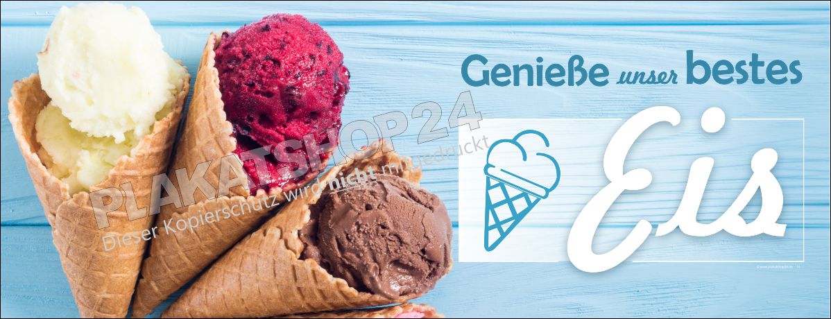 Eisreklame Werbebanner Kugeleis