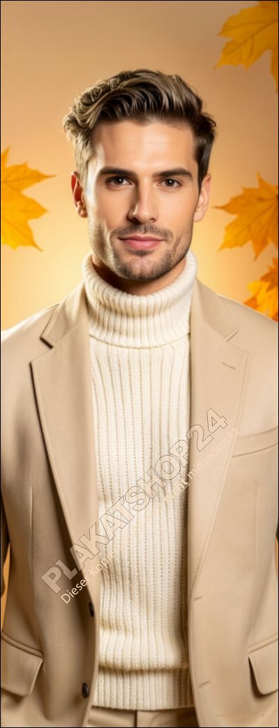 Werbebanner Herrenfrisur Herbsttrends – Werbeplane Friseur & Barber Shop wetterfest
