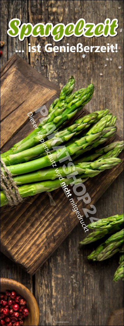 Werbebanner Hochformat grüner Spargel