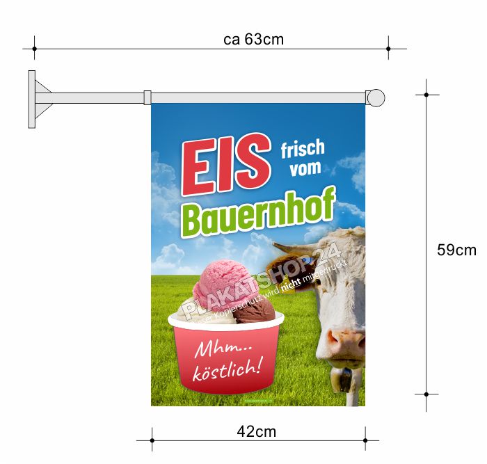 Stockfahne für Bauernhof Eis