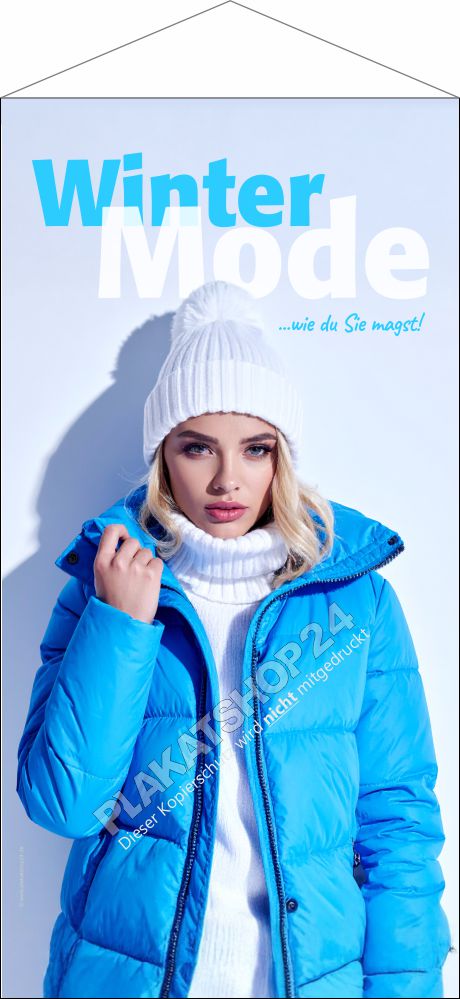 Textilbanner Wintermode Werbung Damenmotiv Textilbanner Wintermode Werbung Damenmotiv