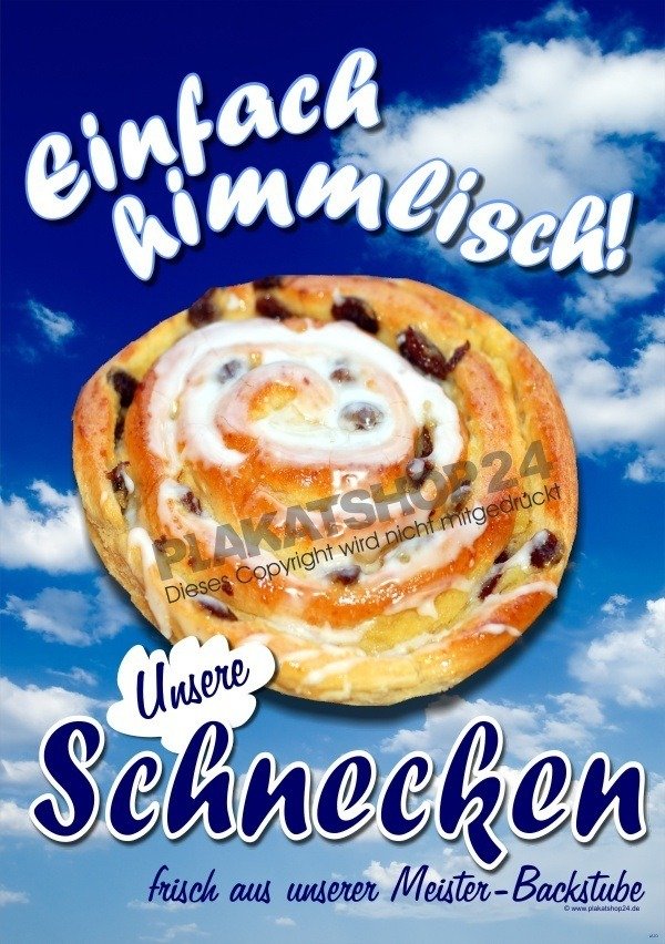 Kuchenplakat Rosinenschnecken