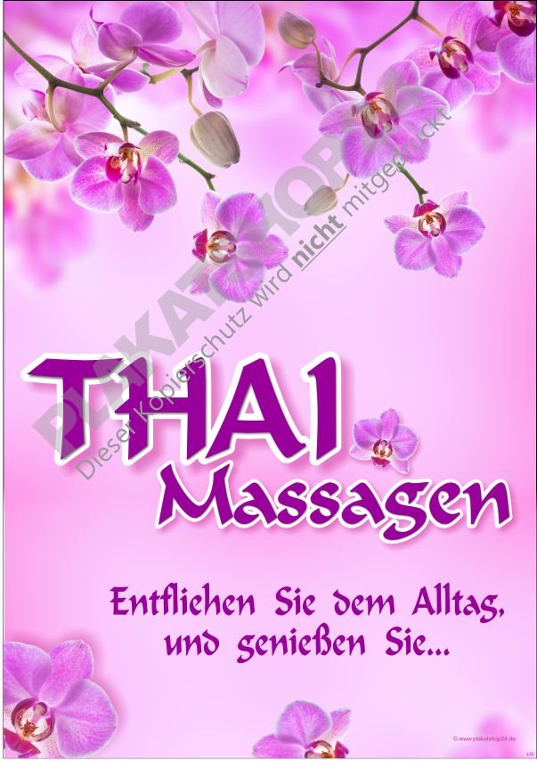 Werbeplakat für Thaimassage