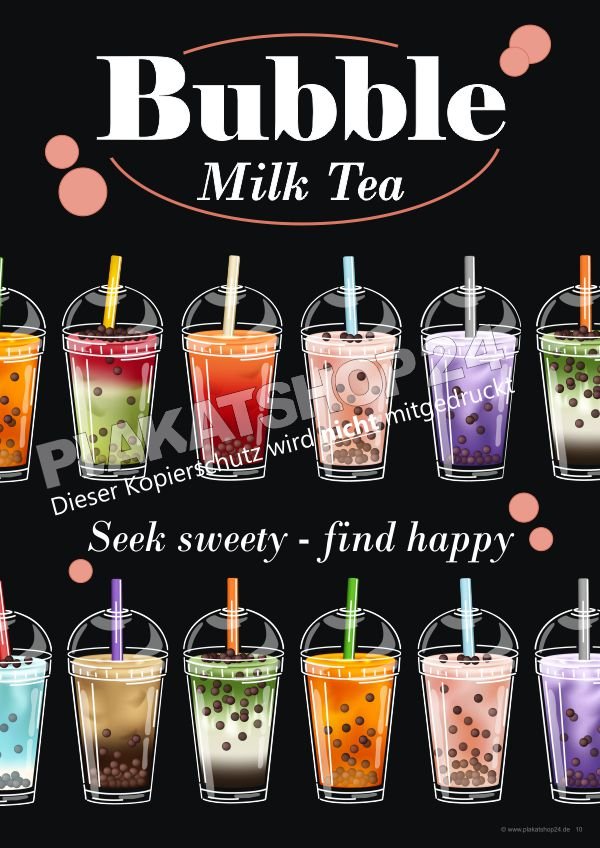 Plakat taiwanischer Bubble-Milk-Tea