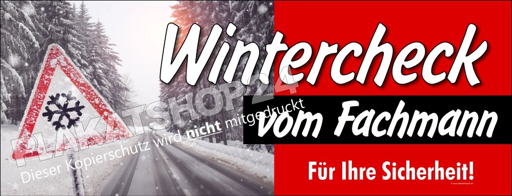 Wintercheck-Banner für Autowerkstatt-Außenreklame