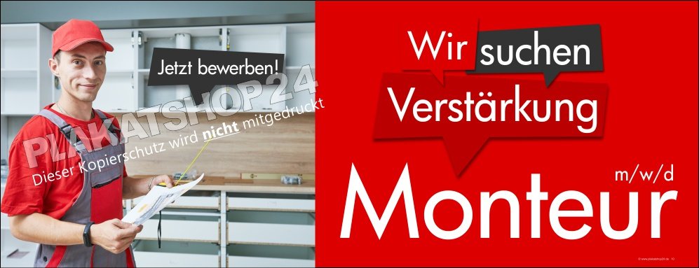 Stellenangebotsbanner Monteur gesucht