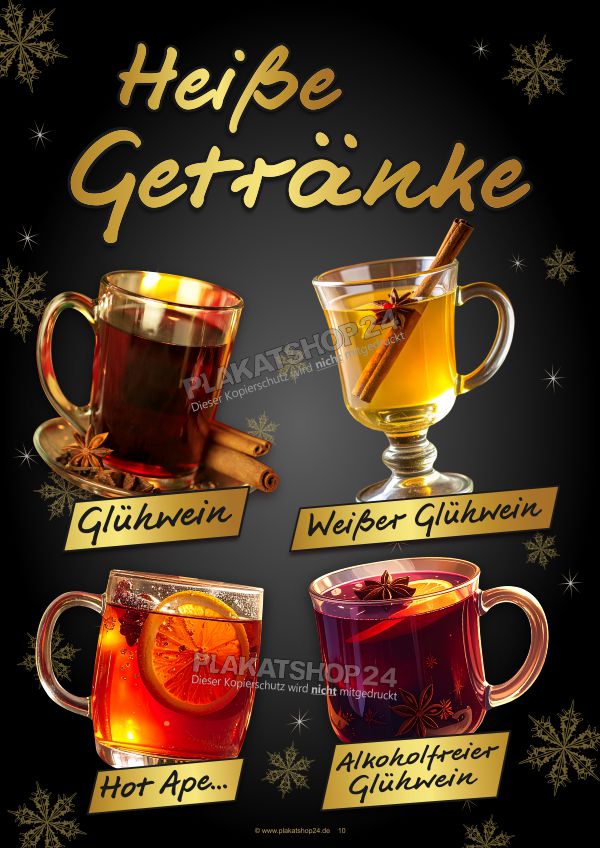 Plakatwerbung Heiße Getränke für Gastronomie