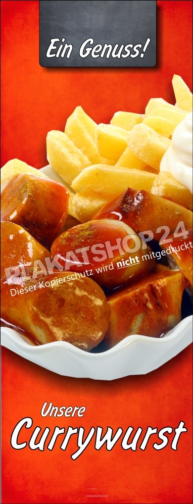 XA7228 Imbiss-Banner für Currywurst mit Pommes-Reklame