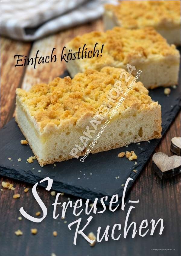 streuselkuchenposter Bäckereiplakat Streuselkuchen vom Blech