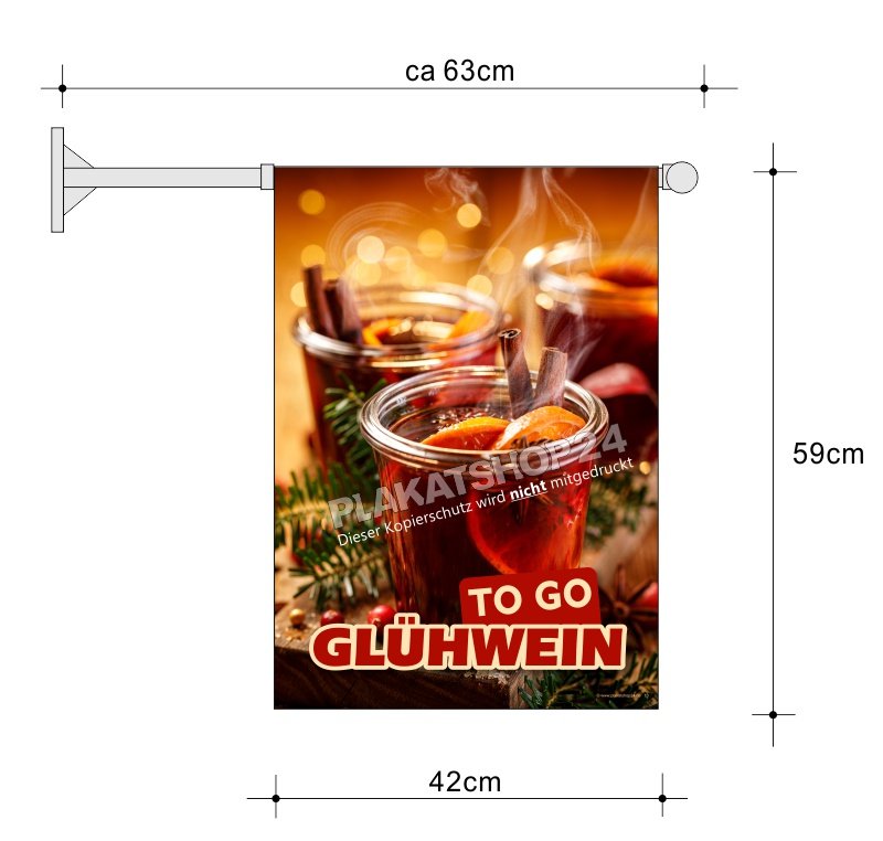 Werbefahne Glühwein zum Mitnehmen