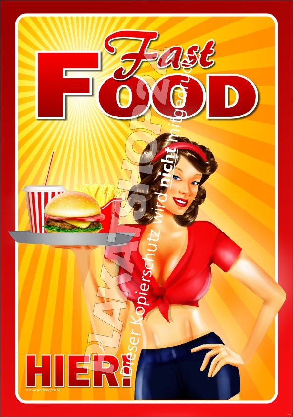 Fast Food-Plakat für die Schnellgastronomie