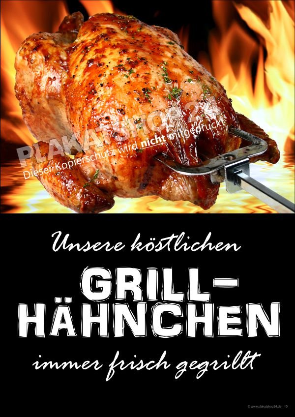 Grillhähnchen-Plakat Imbissreklame