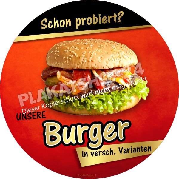 Burgeraufkleber für Imbiss / Gastronomie