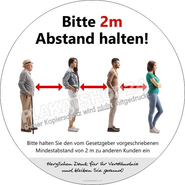 Aufkleber Bitte Abstand halten