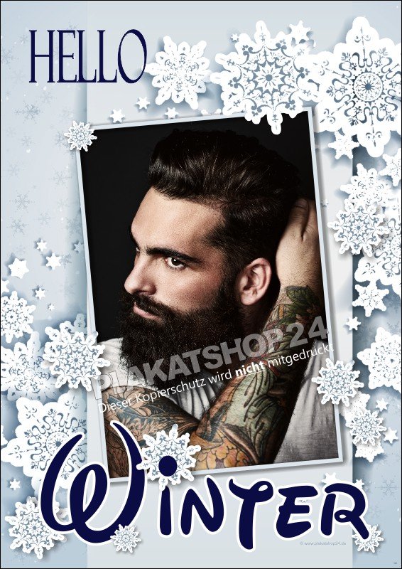 Plakat für Friseur  /Barber-Shop Bart Tattoos