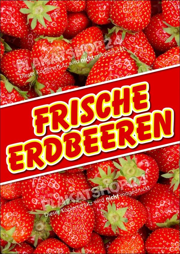 Erdbeer-Plakat für Verkauf von frischen Erdbeeren