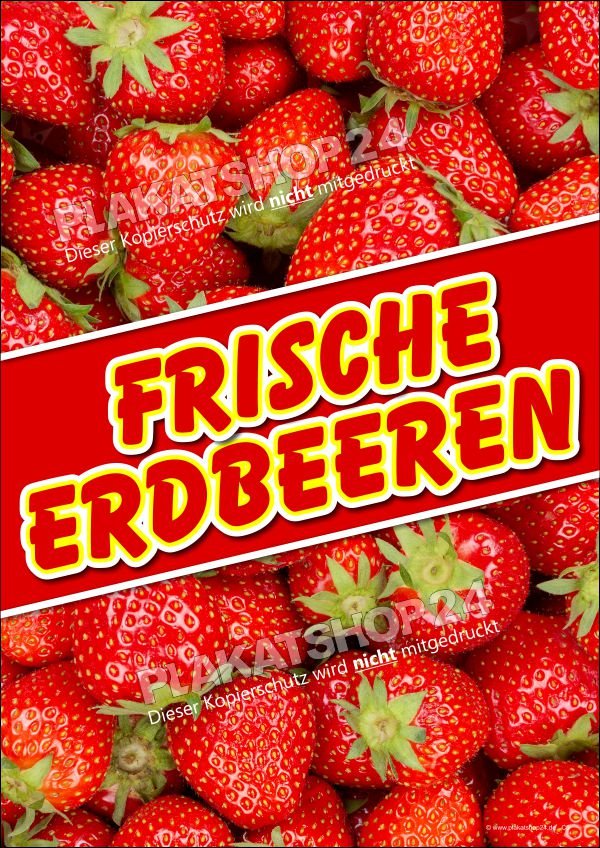 Erdbeer-Plakat für Verkauf von frischen Erdbeeren