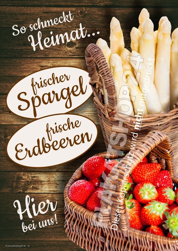 Erdbeeren / Spargelposter günstig wetterfest