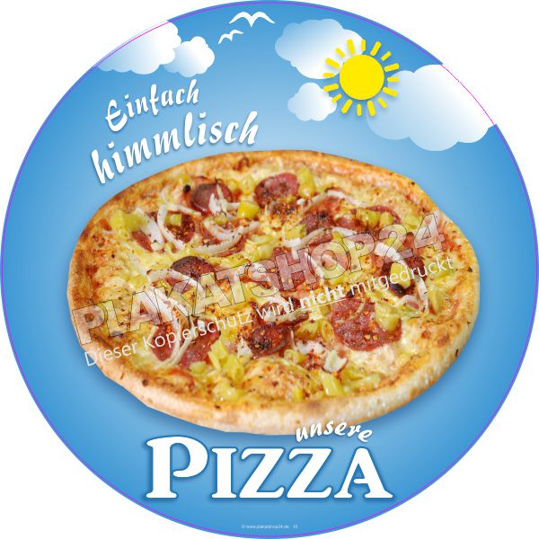 Pizza-Klebesticker für Schaufenster Pizzeria