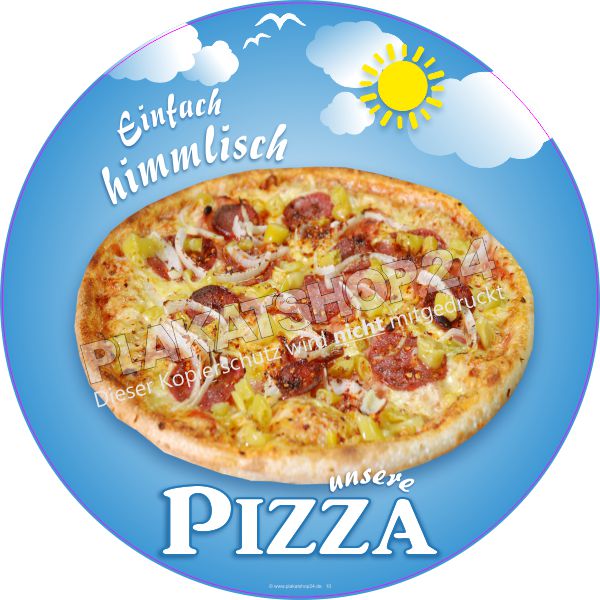klebesticker-pizza Pizza-Klebesticker für Schaufenster Pizzeria