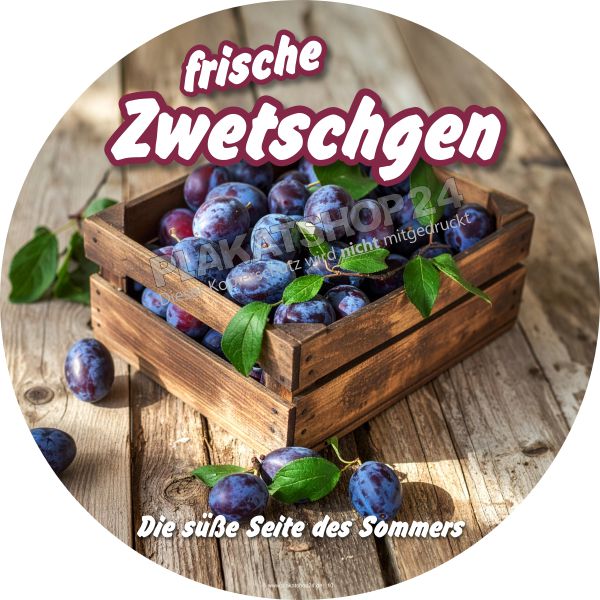 Runde Klebefolie "Frische Zwetschgen9