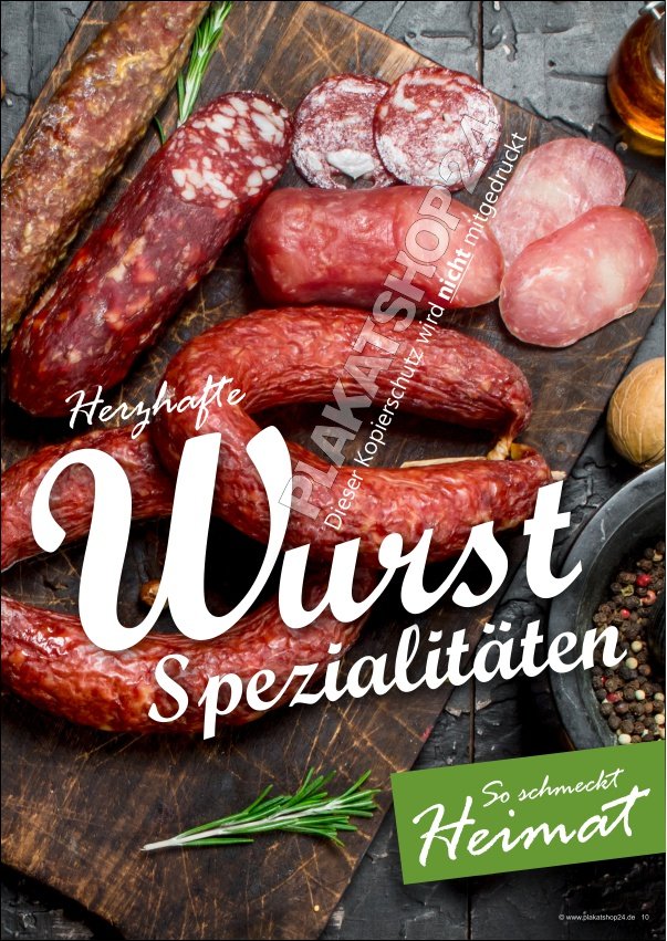 salamiposter Salamiposter Wurstspezialitäten Fleischerei