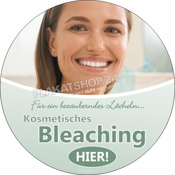 Runde Fensterfolie Kosmetisches Bleaching | Zahnaufhellung Aufkleber Schaufenster 30-61cm