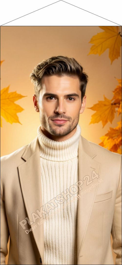 Stoffbanner Herrenfrisur Herbsttrends – Textilbanner Friseur nachhaltig mit Aufhängung Stoffbanner Herrenfrisur Herbsttrends – Textilbanner Friseur nachhaltig mit Aufhängung