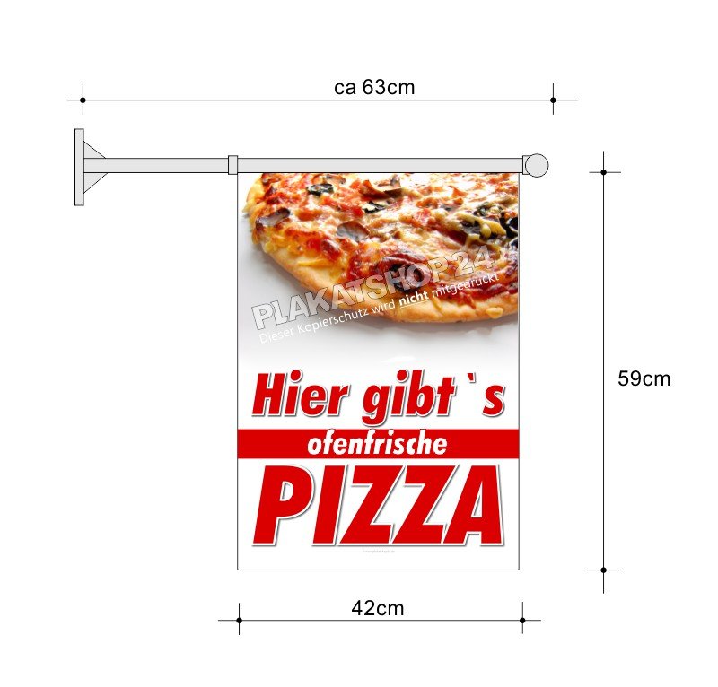 Pizza-Fahne A2 für Pizza-Reklame