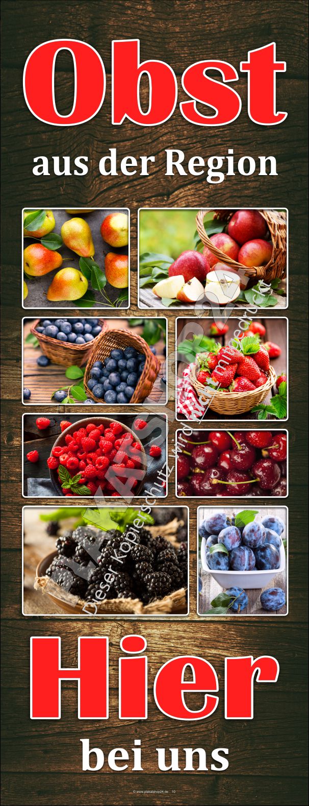 Werbebanner für den Verkauf von regionalem Obst Werbebanner für den Verkauf von regionalem Obst