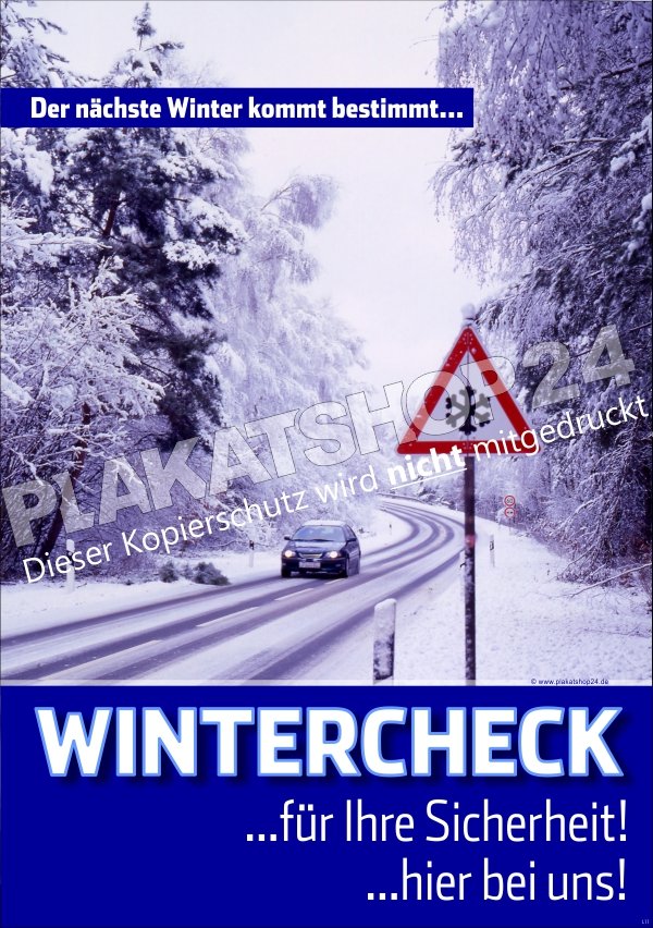 Wintercheck-Poster für die Kfz-Werkstatt-Werbung