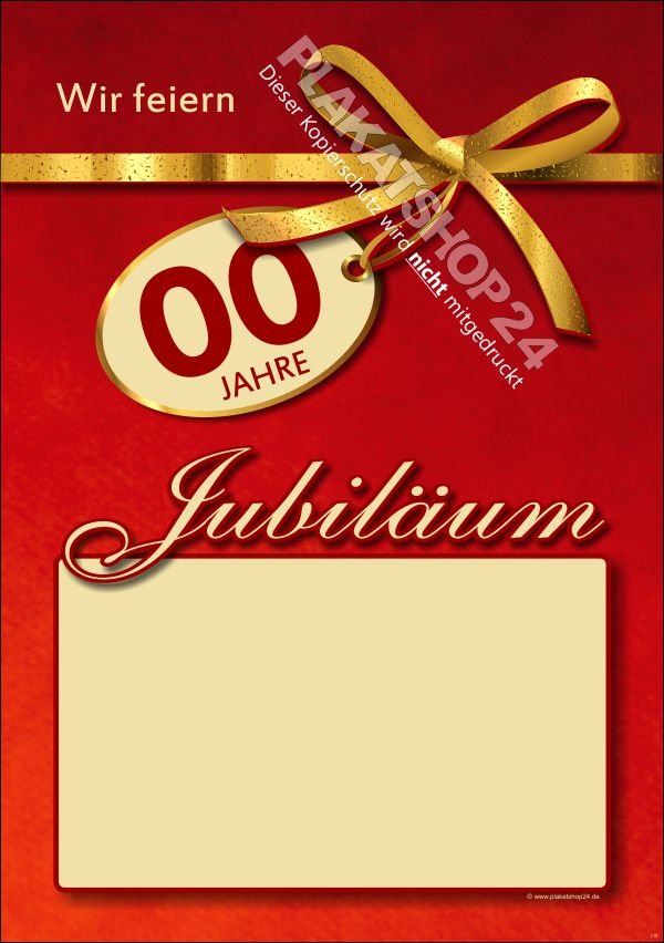 Angebots-Plakat zum Jubiläum