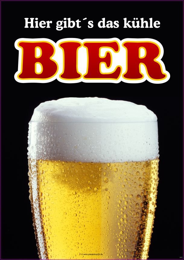 Werbeplakat den Verkauf von gekühltem Bier