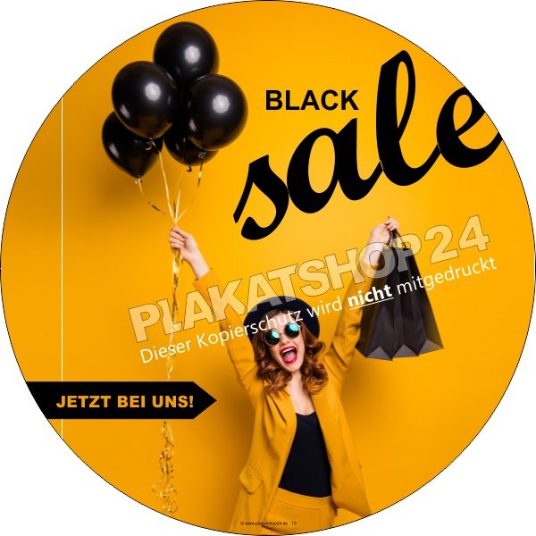blacksale-aufkleber-rund Eyecatcher Klebefolie Black Sale