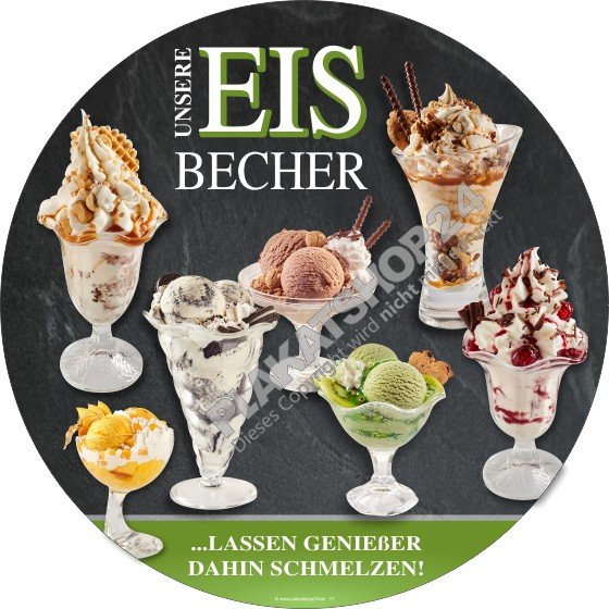 Klebefolie Eis Abbildung Eisbecher