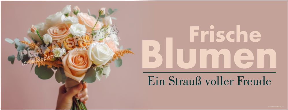 Werbeplane für frische Blumensträuße