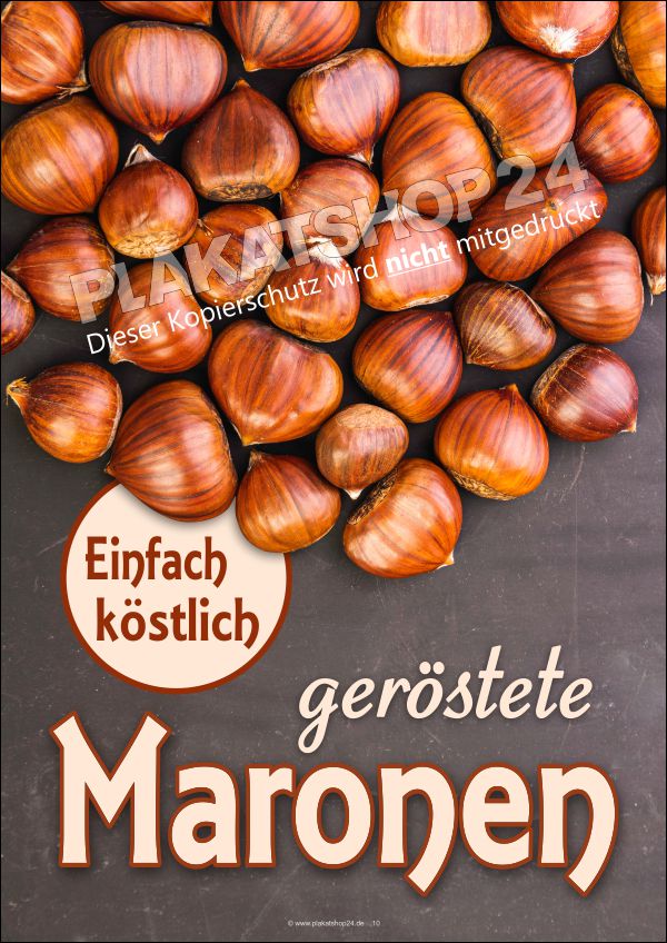 Geröstete Maronen Werbeposter Geröstete Maronen Werbeposter