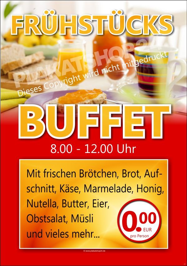 03da5693ca110eeea4809d7539beb98b Werbeplakat für Frühstücksbuffet