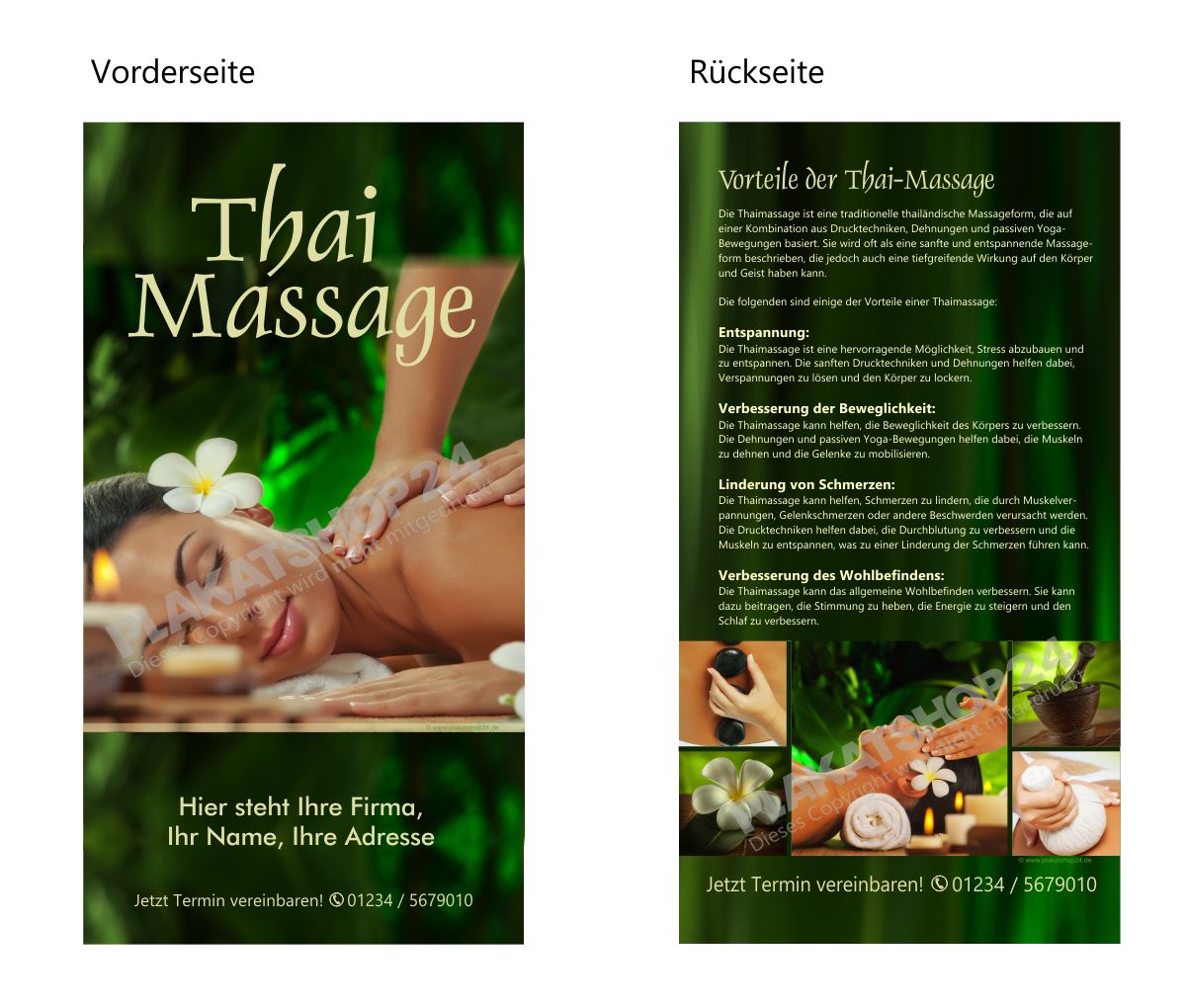 Flyer Thaimassage für Thaimassagepraxis