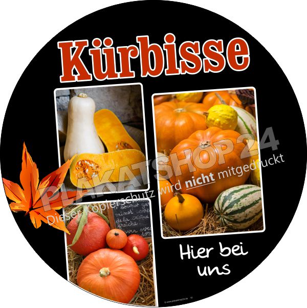 Klebefolie mit Werbung für Kürbisse Klebefolie mit Werbung für Kürbisse