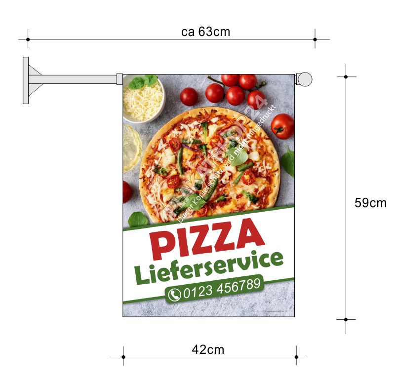 Pizzafahne für Pizza Lieferservice