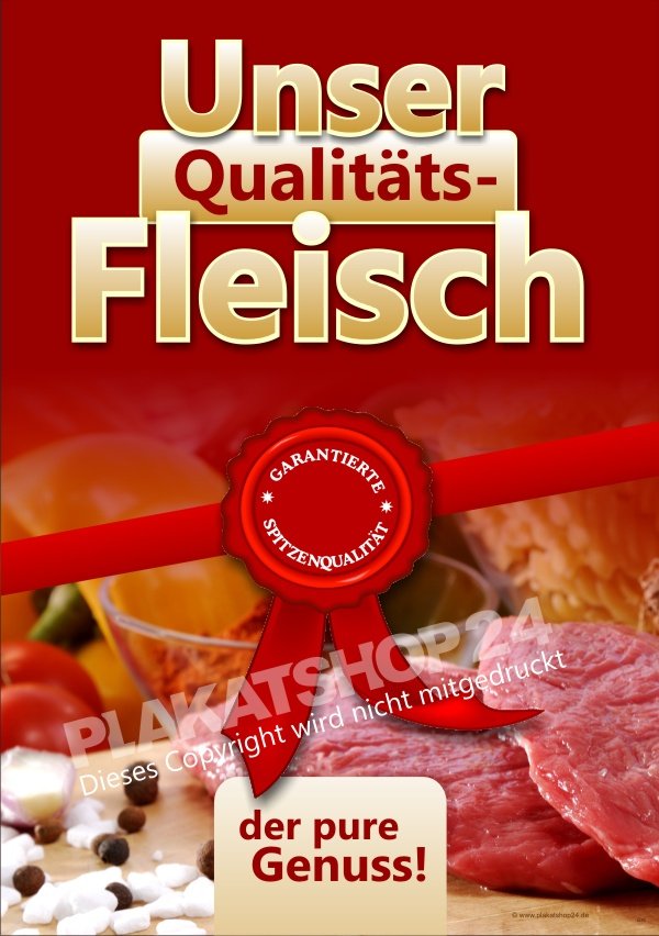 Fleischer Plakat für Schaufensterdeko und Kundenstopper