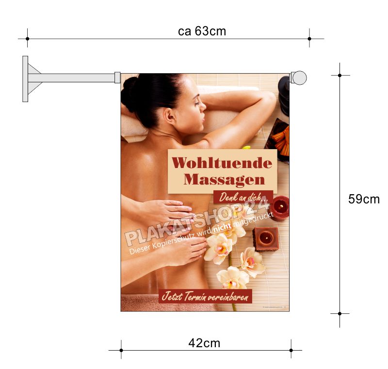 Massage-Fahne für Außenwerbung Massagestudio