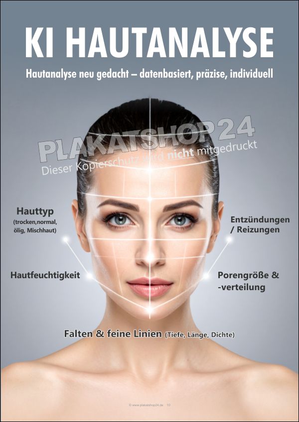 Werbeplakat KI Hautanalyse Kosmetik Werbeplakat KI Hautanalyse Kosmetik