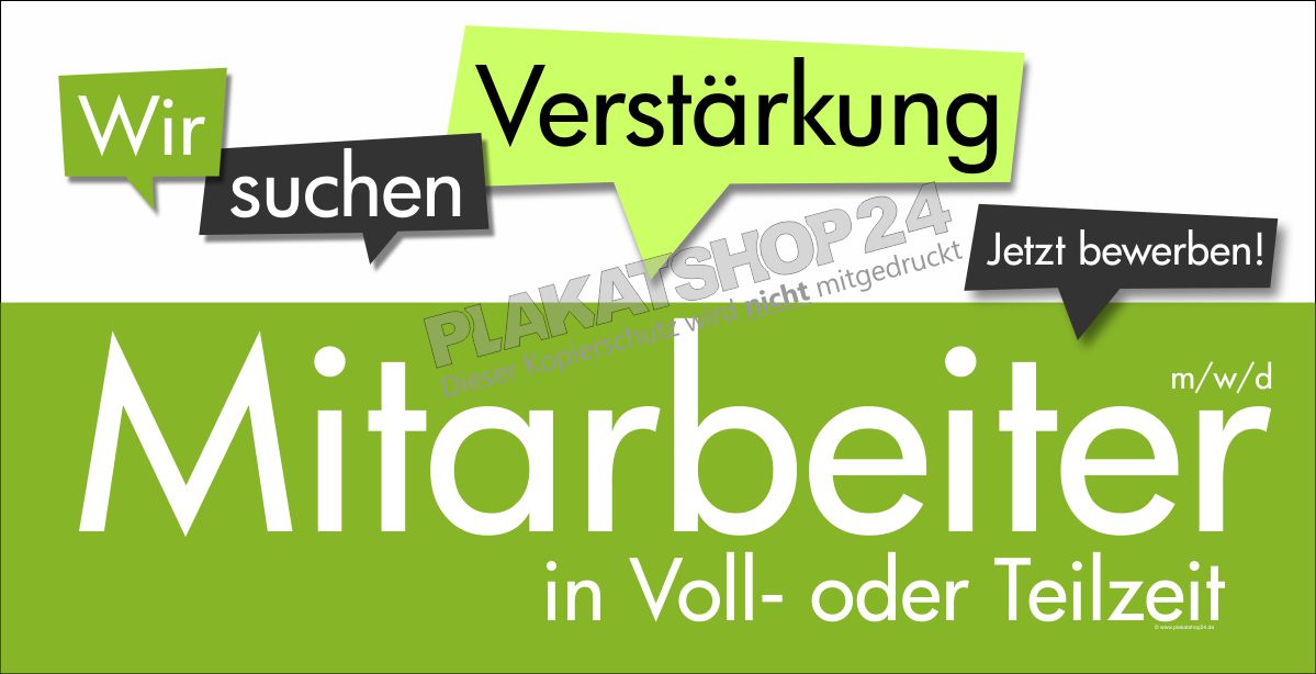 XXL Hinweis-Banner für Mitarbeiter gesucht