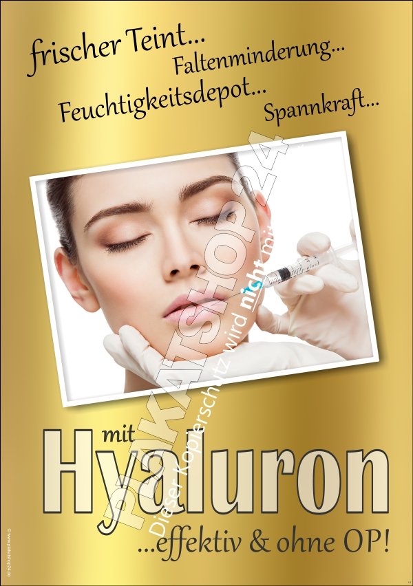 Kosmetikposter für Hyaluron-Behandlungen