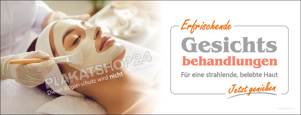 Kosmetikstudio Banner Gesichtsbehandlungen quer | Außenwerbung Plane & Fensterfolie
