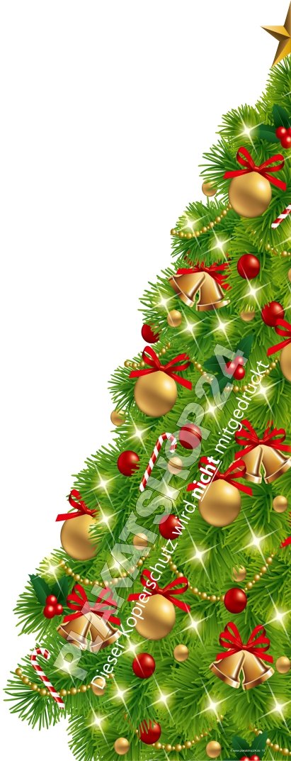XA6930 Fensterfolie halber Weihnachtsbaum rechts